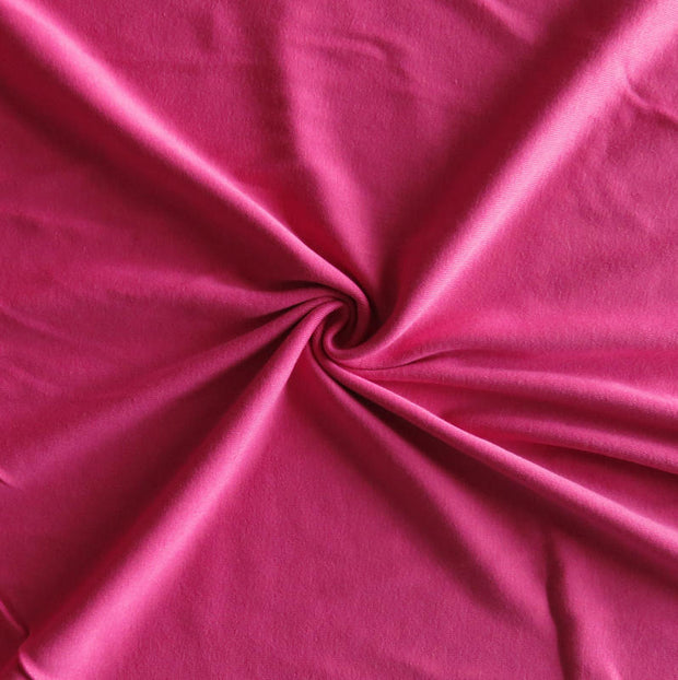 Bright Pink Cotton Rib Knit Fabric