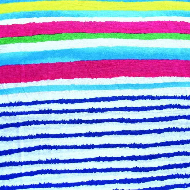 Bright Stripe Rayon Jersey Knit Fabric