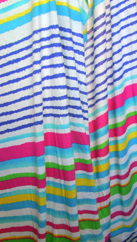 Bright Stripe Rayon Jersey Knit Fabric