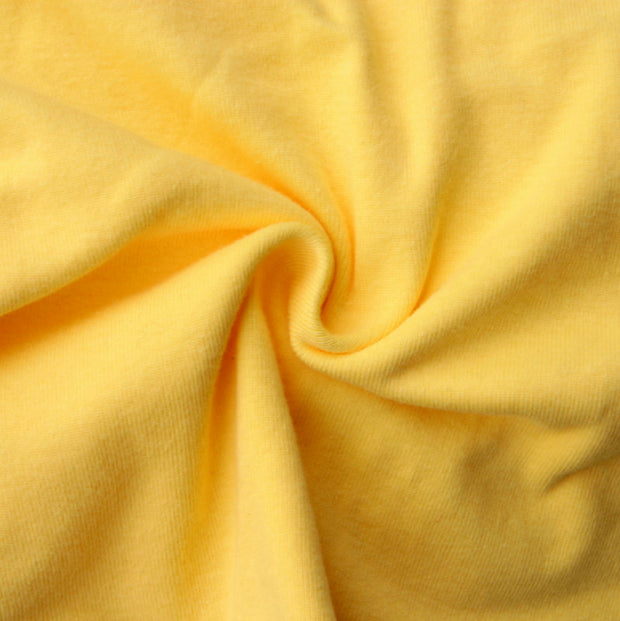 Light Yellow Cotton Tubular Rib Knit Fabric