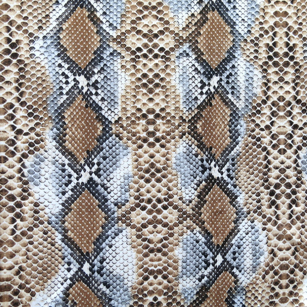 Brown/Grey Vertical Python Nylon Spandex Swimsuit Fabric