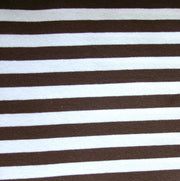 Brown and White 3/8" Stripe Cotton Lycra Knit Fabric