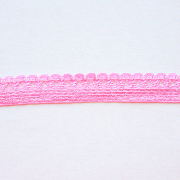 Bubblegum Pink Picot Decorative Elastic Trim