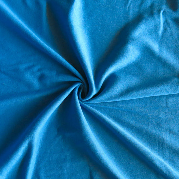 Cadet Blue Cotton Rib Knit Fabric