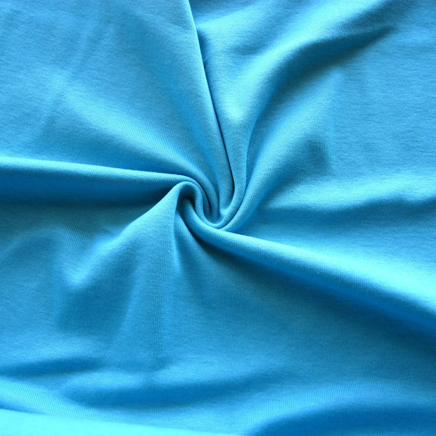 Carribbean Blue Cotton Rib Knit Fabric