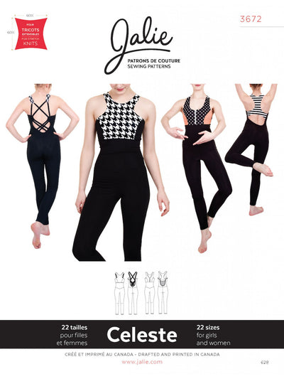 Celeste Open Back Unitards Sewing Pattern by Jalie