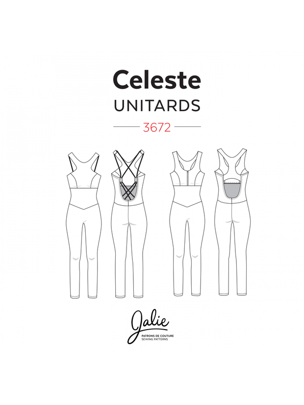 Celeste Open Back Unitards Sewing Pattern by Jalie