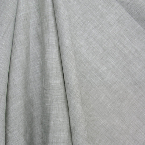 Heathered Grey Bamboo Linen Woven Fabric - 43" Remnant