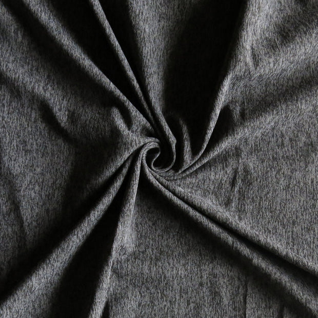 Charcoal/Black Eclat Marl Poly Spandex Jersey Knit Fabric - 18" Remnant