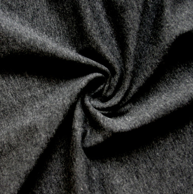 Heathered Charcoal Cotton Lycra Jersey Knit Fabric
