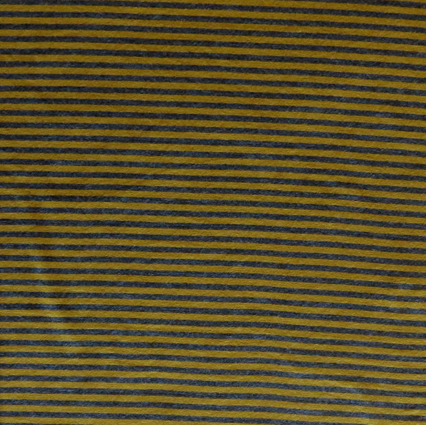 Charcoal and Mustard Micro Stripe Bamboo Lycra Knit Fabric