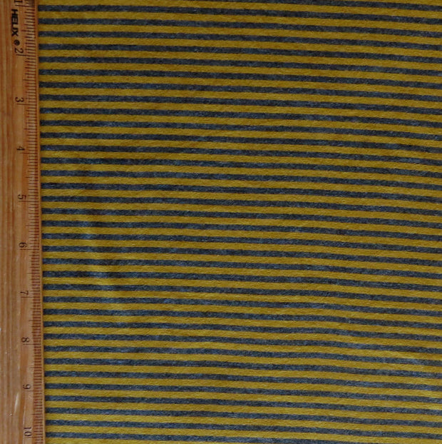 Charcoal and Mustard Micro Stripe Bamboo Lycra Knit Fabric