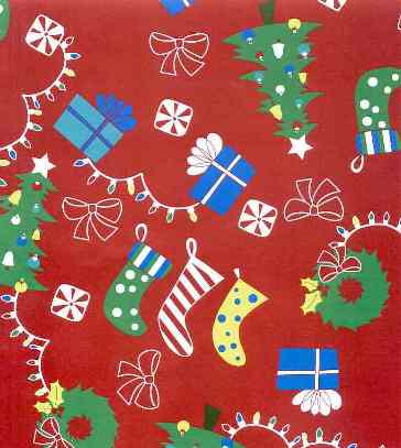 Trees, Stockings, and Presents Cotton Rib Knit Fabric