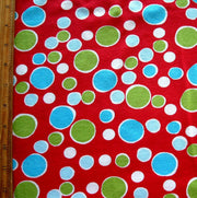 Christmas Bubble Dots Cotton Lycra Knit Fabric - 32" Remnant