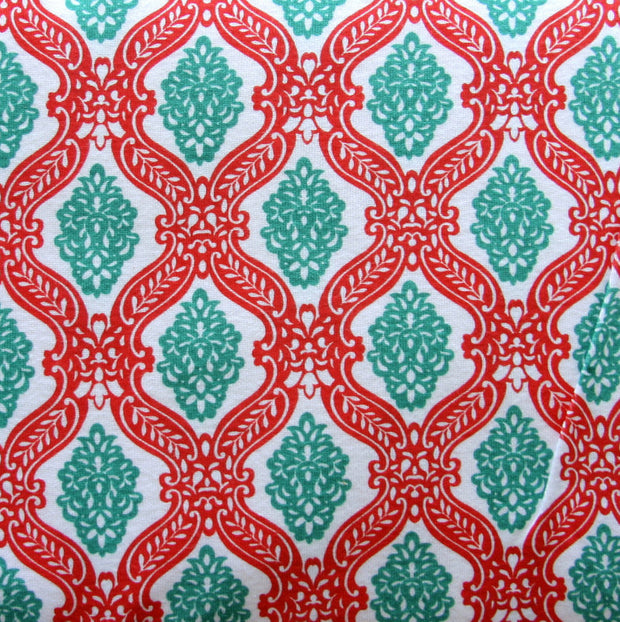 Holiday Damask Cotton Knit Fabric