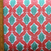 Holiday Damask Cotton Knit Fabric