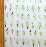 Little Christmas Trees Cotton Knit Fabric
