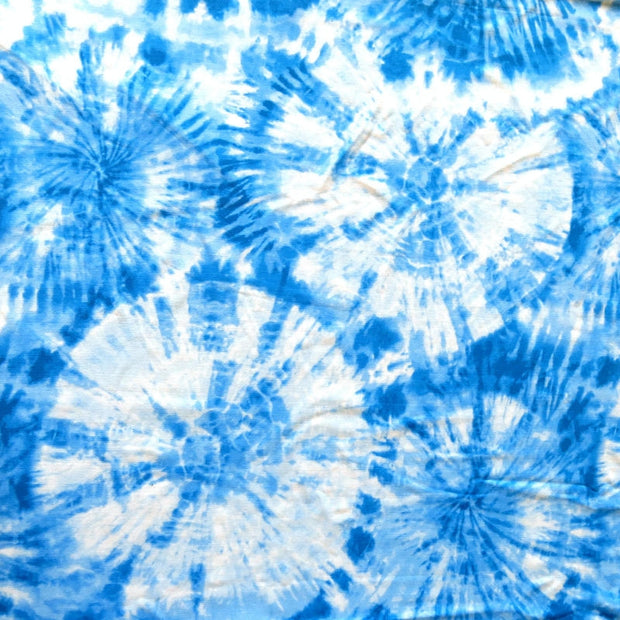 Circle Blue Tie Dye Nylon Spandex Swimsuit Fabric