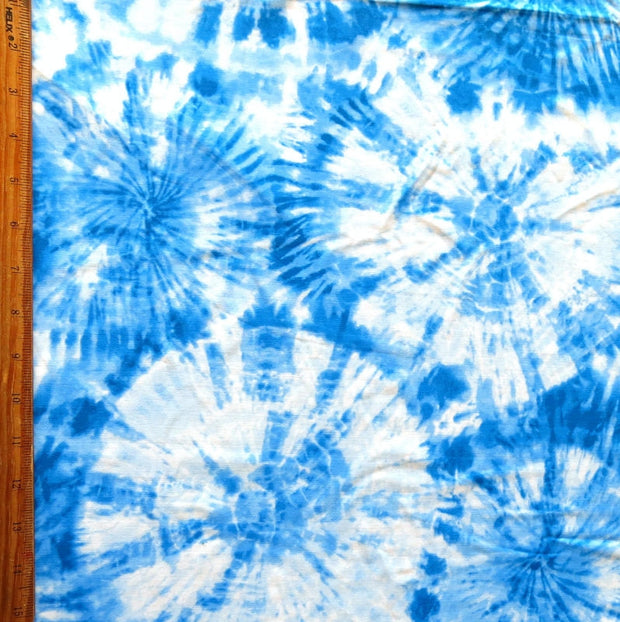 Circle Blue Tie Dye Nylon Spandex Swimsuit Fabric