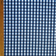 Classic Navy and White Gingham Nylon Spandex Swimsuit Fabric - 19" remnant