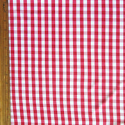 Classic Red and White Gingham Nylon Spandex Swimsuit Fabric