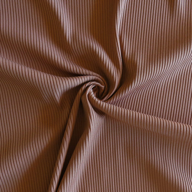 Cognac Ribbed Nylon Spandex Swimsuit Fabric