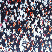 Colorful Abstract Flowers on Navy Nylon Spandex Swimsuit Fabric