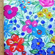 Colorful Daisy Garden Cotton Knit Fabric