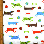 Playful Doggies Cotton Knit Fabric - 28" Remnant Piece