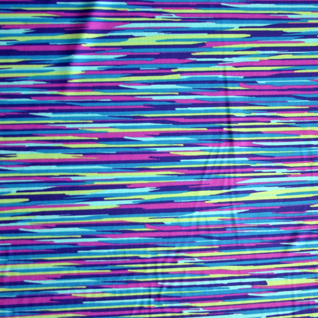 Lime, Purple, Peacock, Aqua Streak Stripe Nylon Lycra Swimsuit Fabric