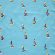 Colorful Sailboats on Blue Microfiber Boardshort Fabric - Seconds - Not Quite Perfect
