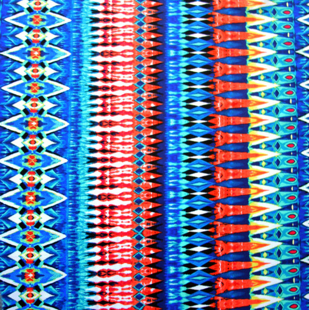 Colorful Seismic Vertical Stripes Nylon Lycra Swimsuit Fabric - 15" Remnant