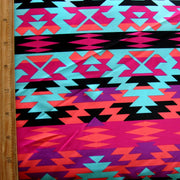 Colorful Tribal Nylon Lycra Swimsuit Fabric - 15" Remnant Piece