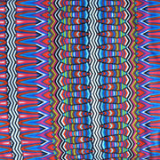 Colorful Vertical Mosaic Stripe Nylon Spandex Swimsuit Fabric - 24" Remnant