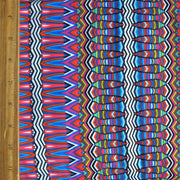 Colorful Vertical Mosaic Stripe Nylon Spandex Swimsuit Fabric - 24" Remnant