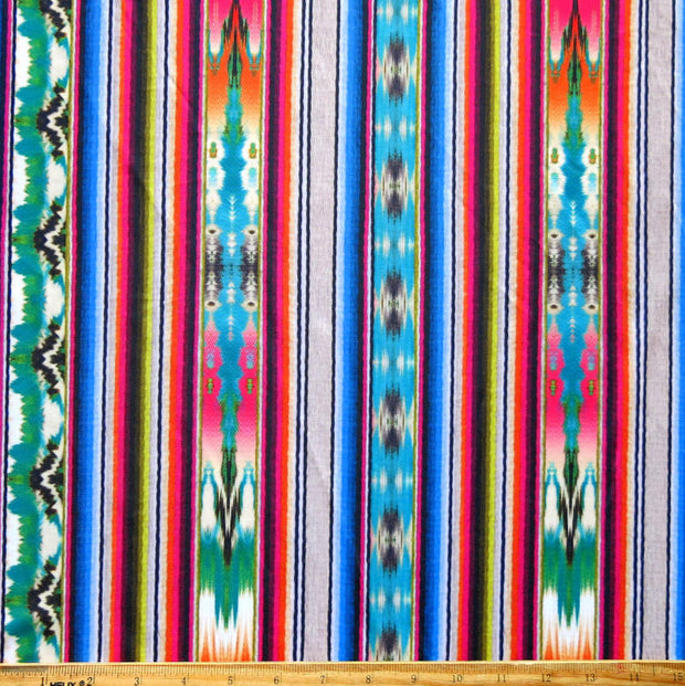 Colorful Vertical Serape Nylon Spandex Swimsuit Fabric