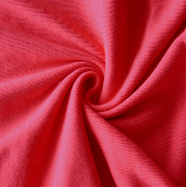 Coral Cotton Rib Knit Fabric