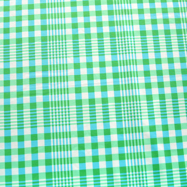 Country Plaid Green Nylon Lycra Swimsuit Fabric