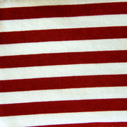 Crimson and Natural Stripes Cotton Lycra Knit Fabric - 15 Yard Bolt