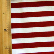Crimson and Natural Stripes Cotton Lycra Knit Fabric
