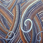 Dotty Curly Q's Swimsuit Fabric, Chocolate Colorway