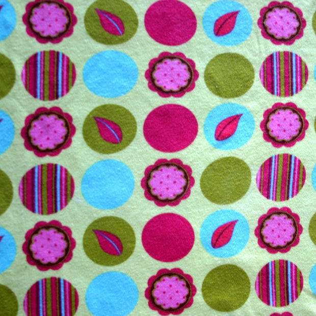 Daisies and Mod Dots Cotton Interlock Fabric