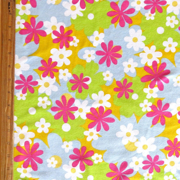 Daisy Delight Cotton Spandex Jersey Knit Fabric