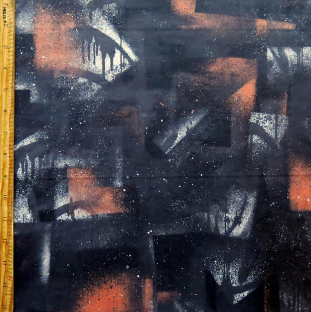 Dark Abstract Outer Space Poly Spandex Swimsuit Fabric