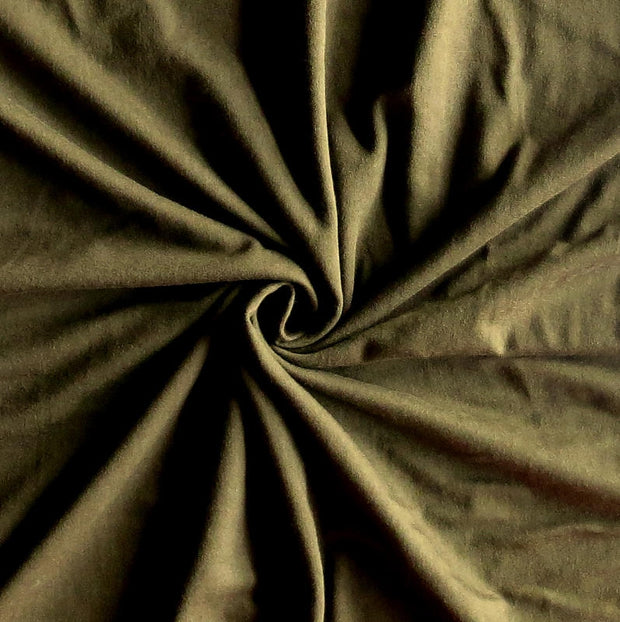 Dark Olive Green Bamboo Lycra Jersey Knit Fabric