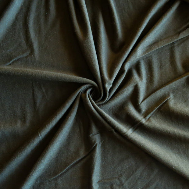 Dark Olive Green Bamboo Lycra French Terry Fabric
