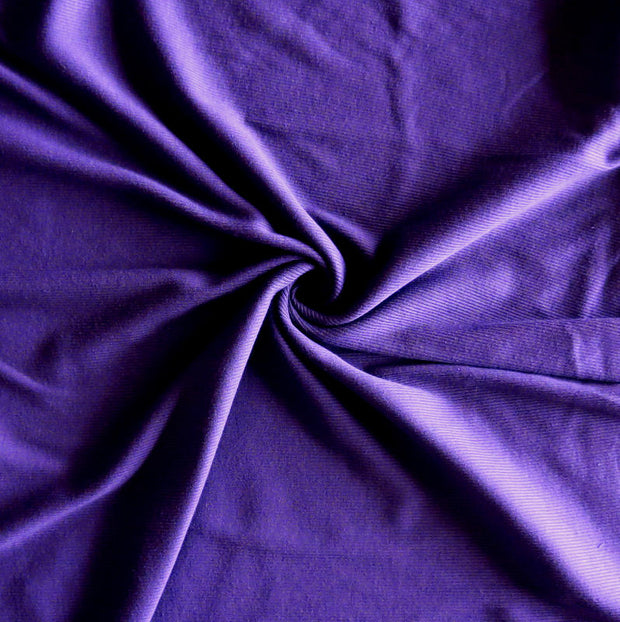 Dark Purple 2x1 Cotton Rib Knit Fabric