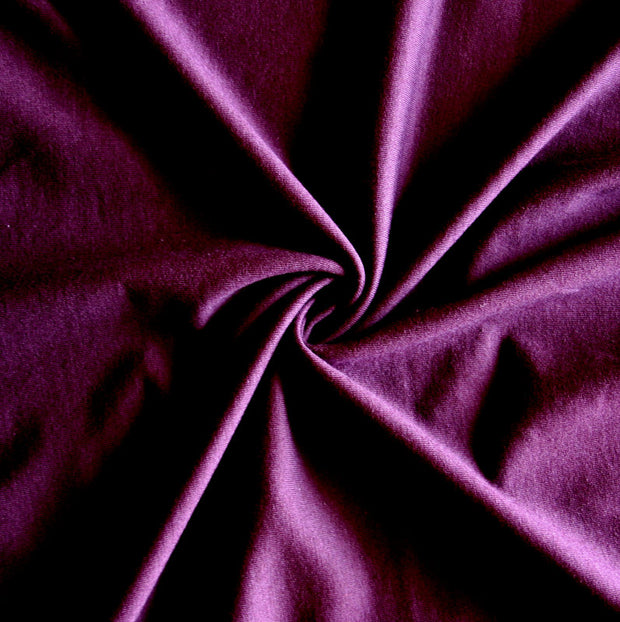 Dark Purple Bamboo Cotton Lycra French Terry Fabric