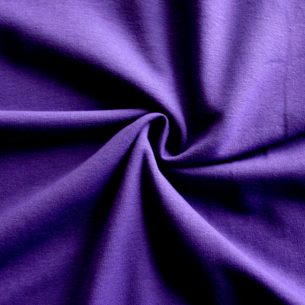 Dark Purple Cotton Lycra French Terry Fabric