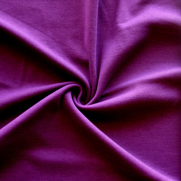 Royalty Purple Cotton Rib Knit Fabric